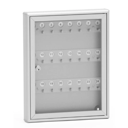 vendita online Bacheca portachiavi da 24 posti in alluminio silver raggrinzito ral 9006 con fondo silver Cassette postali, bacheche e casellari Silmec